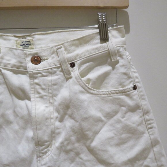 CITIZENS OF HUMANITY Rosa Culotte Denim Jean Shorts White Perla Coastal Preppy - Picture 4 of 11